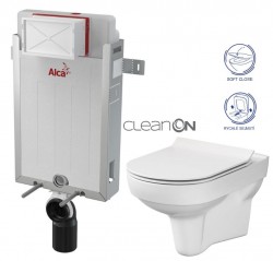 ALCADRAIN Renovmodul - předstěnový instalační systém bez tlačítka + WC CERSANIT CITY NEW CLEANON + WC SEDÁTKO SLIM (AM115/1000 X CI2)