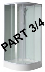 AQUALINE - AIGO dveře a pevné části čiré sklo, těsnění, profily, komponent 3/4 (YB93-3)