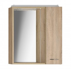 AQUALINE - ZOJA/KERAMIA FRESH galerka s LED osvětlením, 60x60x14cm, pravá, dub platin (45028)