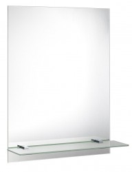 AQUALINE - Zrcadlo s otvory pro polici 60x80cm, včetně závěsů (22430)