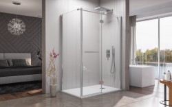 Aquatek - CRYSTAL R43 CHROM Sprchová zástěna čiré sklo 8mm 140x80x200 (CRYSTALR43)