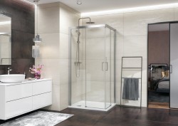 Aquatek - DYNAMIC R14 Sprchová zástěna obdélníková 100x80. chrom satin, varianta pravá, výplň sklo - čiré (DYNAMICR14-126)