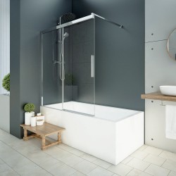 Aquatek - WELLNESS KV2 120 Vanová zástěna s posuvnými dveřmi, 117,5-120, sklo 6mm (WELLNESSKV2120)