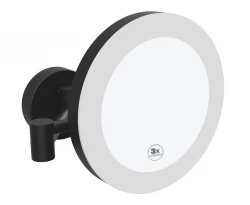 BEMETA Kosmetické zrcátko pr. 200 mm s LED osvětlením IP44 Touch sensor - černé   116101770 (116101770)