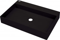 DEANTE - Correo černá - Granitové umyvadlo, na desku - 60x40 cm (CQR_NU6S)