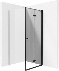 DEANTE - Kerria plus černá - Sprchové dveře bez stěnového profilu, systém Kerria Plus, 70 cm - skládací (KTSXN47P)