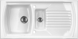 DEANTE - Lusitano  bílá - Keramický dřez, 1.5 - bowl s odkapávačem (ZCL_651N)
