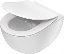 DEANTE - Peonia bílá - Záchodová mísa, nástěnná, bez okraje (CDE_6ZPW)