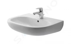 DURAVIT - D-Code Umyvadlo 600x460 mm, s přepadem, s otvorem pro baterii, bílá (23106000002)