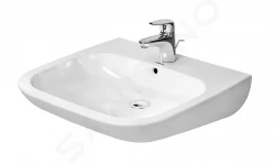 DURAVIT - D-Code Umyvadlo Med, 600x555 mm, s 1 otvorem pro baterii, alpská bílá (23126000002)