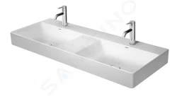 DURAVIT - DuraSquare Dvojumyvadlo nábytkové 1200x470 mm, bez přepadu, 2 otvory pro baterie, DuraCeram, bílá (2353120071)