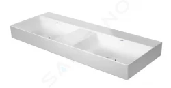 DURAVIT - DuraSquare Dvojumyvadlo nábytkové 1200x470 mm, bez přepadu, bez otvoru pro baterii, DuraCeram, WonderGliss, bílá (23531200791)