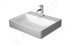 DURAVIT - DuraSquare Umyvadlo 600x470 mm, bez přepadu, s otvorem pro baterii, DuraCeram, bílá (2353600041)