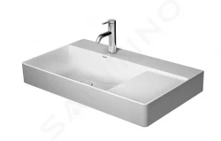 DURAVIT - DuraSquare Umyvadlo 800x470 mm, bez přepadu, s otvorem pro baterii vlevo, DuraCeram, WonderGliss, bílá (23488000411)