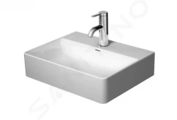 DURAVIT - DuraSquare Umývátko 450x350 mm, bez přepadu, s otvorem pro baterii, DuraCeram, bílá (0732450041)