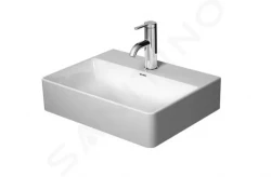 DURAVIT - DuraSquare Umývátko 450x350 mm, bez přepadu, s otvorem pro baterii, DuraCeram, WonderGliss, bílá (07324500711)