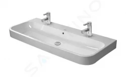 DURAVIT - Happy D.2 Dvojumyvadlo 1200x505 mm, s přepadem, 2 otvory pro baterie, bílá (2318120024)