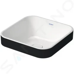 DURAVIT - Happy D.2 Plus Umyvadlová mísa zápustná, 400x400 mm, bez přepadu, bílá/antracit mat (2359406100)