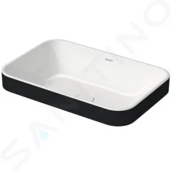 DURAVIT - Happy D.2 Plus Umyvadlová mísa zápustná, 600x400 mm, bez přepadu, bílá/antracit mat (2359606100)