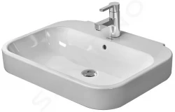 DURAVIT - Happy D.2 Umyvadlo 600x475 mm, s přepadem, s otvorem pro baterii, s WonderGliss, bílá (23166000001)