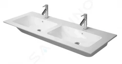 DURAVIT - ME by Starck Nábytkové dvojumyvadlo 1300x490 mm, se 2 otvory pro baterie, matná bílá (2336133200)