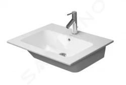 DURAVIT - ME by Starck Umyvadlo nábytkové 630x490 mm, s přepadem, bez otvoru pro baterii, WonderGliss, bílá (23366300601)