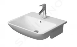 DURAVIT - ME by Starck Umyvadlo zápustné 550x455 mm, s 1 otvorem pro baterii, s WonderGliss, alpská bílá (03785500001)