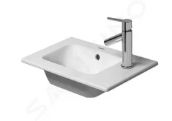 DURAVIT - ME by Starck Umývátko nábytkové 430x300 mm, s přepadem, s otvorem pro baterii, WonderGliss, bílá (07234300001)