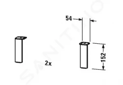 DURAVIT - Příslušenství Podstavné nožičky, 2 ks, chrom (UV999300000)