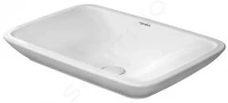 DURAVIT - Puravida Umyvadlo na desku 700x465 mm, bez přepadu, bez otvoru pro baterii, bílá (0369700000)