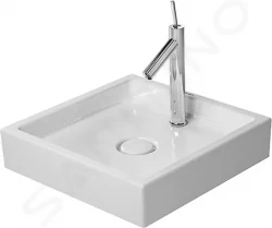 DURAVIT - Starck 1 Umyvadlová mísa 470x470 mm, bez přepadu, 1 otvor pro baterii, bílá (0387470027)