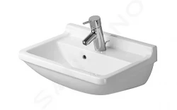 DURAVIT - Starck 3 Umyvadlo 500x360 mm, s 1 otvorem pro baterii, s WonderGliss, alpská bílá (03005000001)