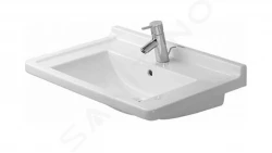 DURAVIT - Starck 3 Umyvadlo 700x490 mm, s přepadem, s otvorem pro baterii, WonderGliss, bílá (03047000001)