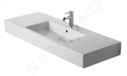 DURAVIT - Vero Umyvadlo 1250x490 mm, s 1 otvorem pro baterii, s WonderGliss, alpská bílá (03291200001)