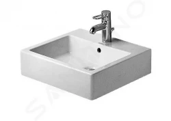 DURAVIT - Vero Umyvadlo 500x470 mm, s přepadem, s otvorem pro baterii, WonderGliss, bílá (04545000001)