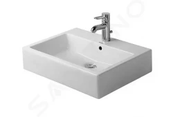 DURAVIT - Vero Umyvadlo na desku, 500x470 mm, s přepadem, s otvorem pro baterii, WonderGliss, bílá (04525000001)