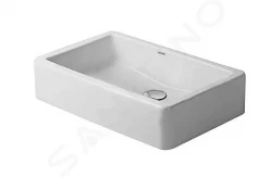 DURAVIT - Vero Umyvadlo na desku, 600x380 mm, bez přepadu, bez otvoru pro baterii, WonderGliss, bílá (04556000001)