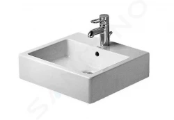 DURAVIT - Vero Umyvadlo nábytkové 500x470 mm, s 1 otvorem pro baterii, s WonderGliss, alpská bílá (04545000271)