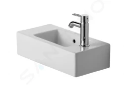 DURAVIT - Vero Umývátko 500x250 mm, s přepadem, s otvorem pro baterii vpravo, bílá (0703500008)