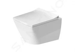 DURAVIT - Viu Závěsné WC Compact, Rimless, DuraFix, s HygieneGlaze, alpská bílá (2573092000)