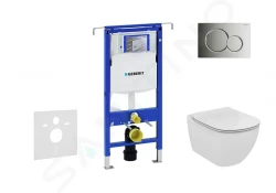 GEBERIT - Duofix Modul pro závěsné WC s tlačítkem Sigma01, lesklý chrom + Ideal Standard Tesi - WC a sedátko (111.355.00.5 NF2)