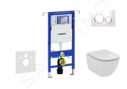 GEBERIT - Duofix Modul pro závěsné WC s tlačítkem Sigma20, bílá/lesklý chrom + Ideal Standard Tesi - WC a sedátko (111.355.00.5 NF4)