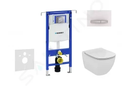 GEBERIT - Duofix Modul pro závěsné WC s tlačítkem Sigma50, alpská bílá + Ideal Standard Tesi - WC a sedátko, Aquablade, SoftClose (111.355.00.5 NU8)