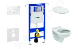 GEBERIT - Duofix Set předstěnové instalace, klozet Alpha se sedátkem, tlačítko Sigma01, alpská bílá (111.355.00.5 NR1)