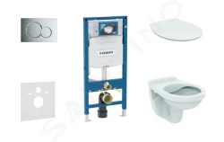 GEBERIT - Duofix Set předstěnové instalace, klozet Alpha se sedátkem, tlačítko Sigma01, lesklý chrom (111.300.00.5 ND2)