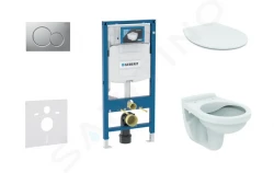 GEBERIT - Duofix Set předstěnové instalace, klozet Alpha se sedátkem, tlačítko Sigma01, matný chrom (111.300.00.5 ND3)