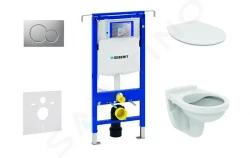 GEBERIT - Duofix Set předstěnové instalace, klozet Alpha se sedátkem, tlačítko Sigma01, matný chrom (111.355.00.5 ND3)