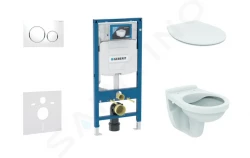 GEBERIT - Duofix Set předstěnové instalace, klozet Alpha se sedátkem, tlačítko Sigma20, bílá/chrom (111.300.00.5 ND4)