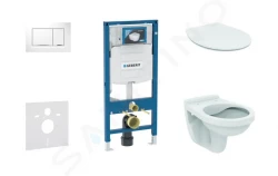 GEBERIT - Duofix Set předstěnové instalace, klozet Alpha se sedátkem, tlačítko Sigma30, bílá/chrom (111.300.00.5 ND5)