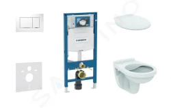 GEBERIT - Duofix Set předstěnové instalace, klozet Alpha se sedátkem, tlačítko Sigma30, bílá/chrom (111.300.00.5 NR5)